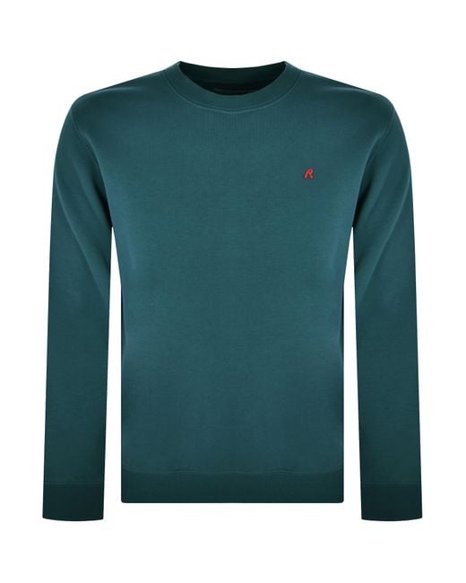 Replay Green Crew Neck Sweatshirt for men