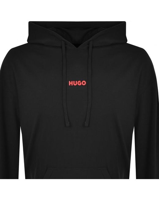 HUGO Black Lounge Linked Hoodie for men
