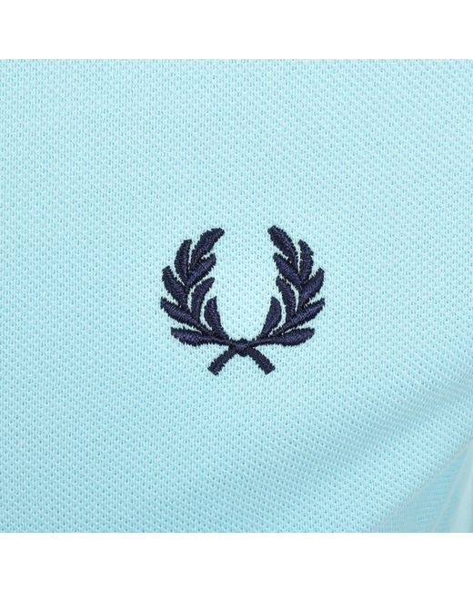 Fred Perry Blue Twin Tipped Polo T Shirt for men