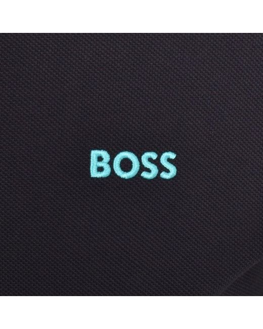 Boss Blue Boss Plisy Long Sleeve Polo T Shirt for men