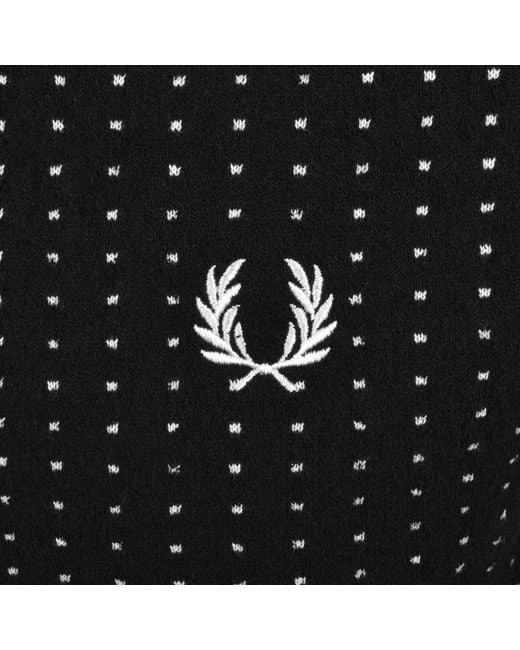 Fred Perry Black Knit Polo Shirt for men