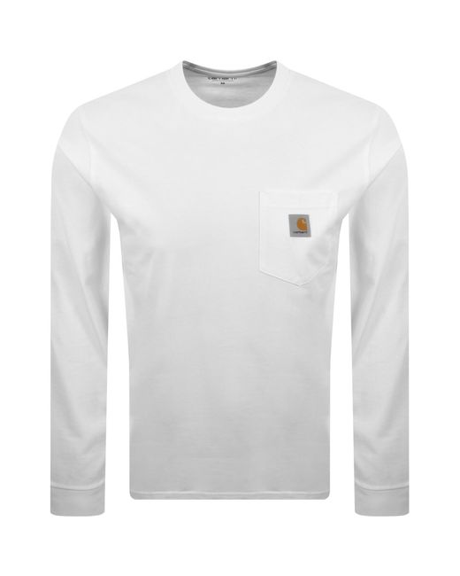 Carhartt White Pocket Long Sleeved T Shirt for men