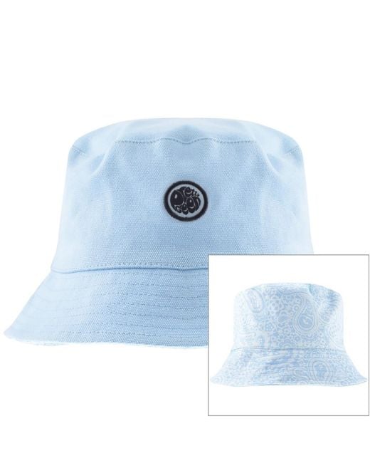 Pretty Green Blue Tonal Paisley Bucket Hat for men