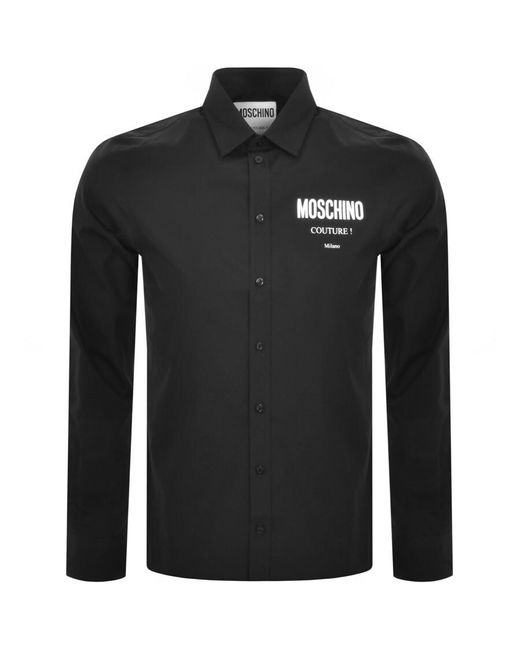 Moschino Black Long Sleeve Logo Shirt for men