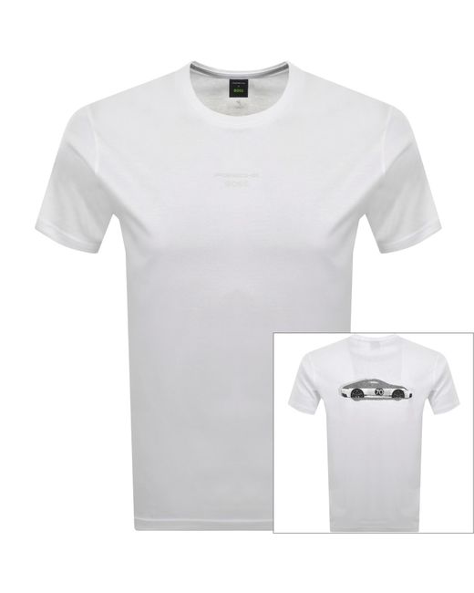 Boss White Boss X Porsche Spirit70 Car T Shirt for men