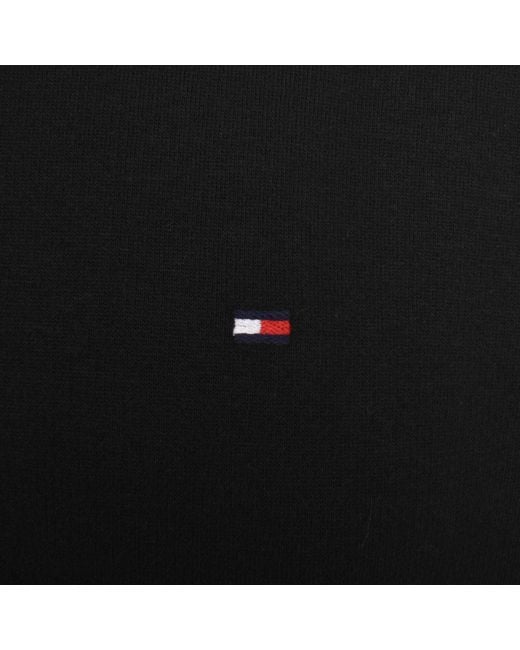 Tommy Hilfiger Black Quarter Zip Fleece Sweatshirt for men