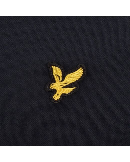 Lyle & Scott Black Check Panelled Polo T Shirt for men