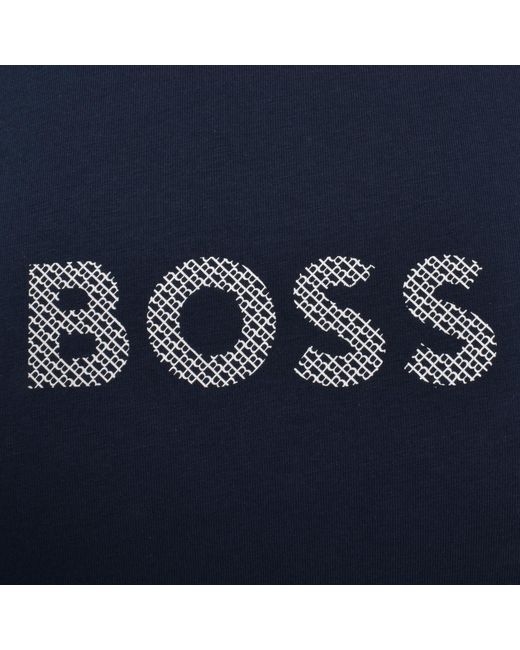 BOSS BUSINESS Blue Boss Logo T Shirt for men