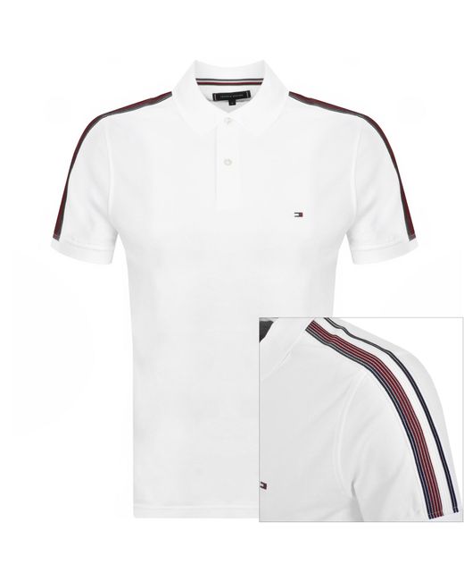 Tommy Hilfiger White Shadow Polo T Shirt for men