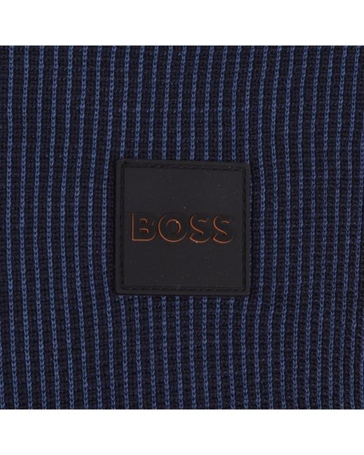 BOSS by HUGO BOSS Cotton Boss Artrudo Half Zip Knit Jumper in Navy (Blue)  for Men | Lyst