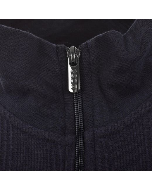 BOSS BUSINESS Blue Boss Structure Full Zip Sweatshirt Dark for men
