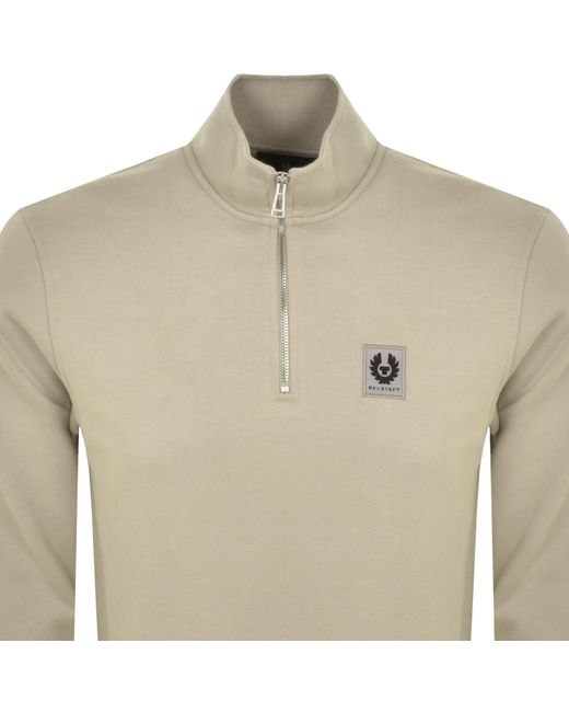 Belstaff Natural Quarter Zip Sweatshirt for men