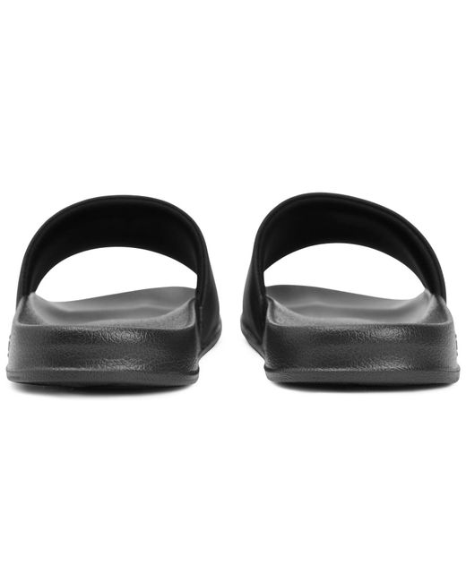 Tommy Hilfiger Black Rubber Flag Pool Sliders for men