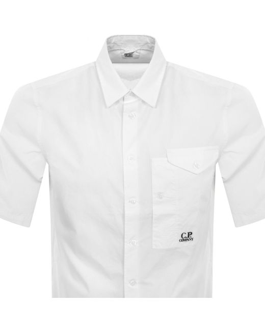 C P Company White Cp Company Short Sleeve Shirt for men