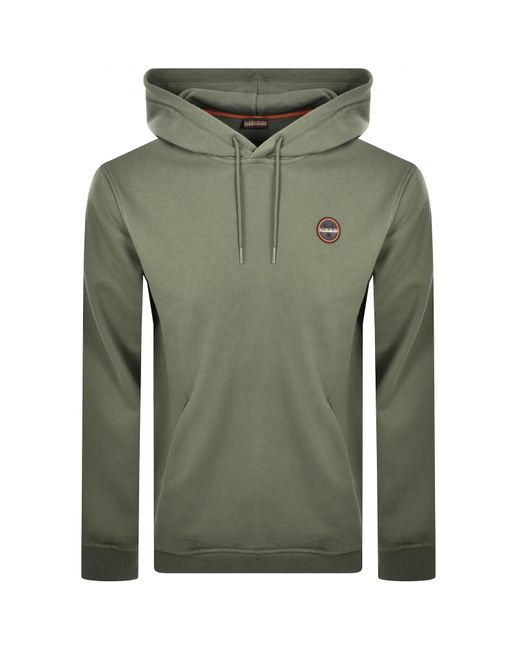 Napapijri Green B Badge Hoodie Tea Leaf for men
