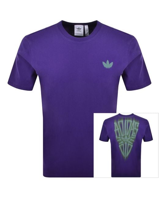 Adidas Originals Purple Skeleton Back T Shirt for men