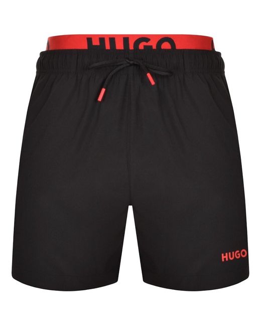 HUGO Black Flex Swim Shorts for men