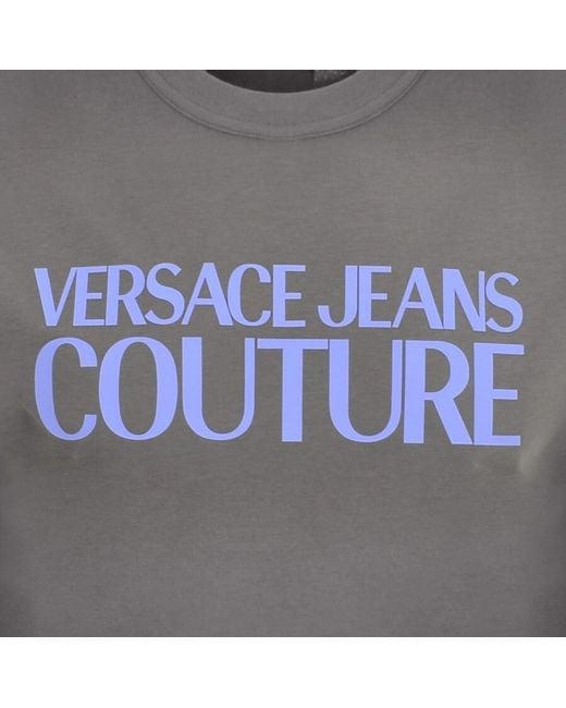 Versace Gray Couture Logo T Shirt for men