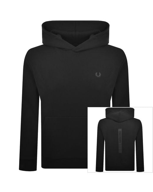 Fred Perry Black Reflective Hoodie for men