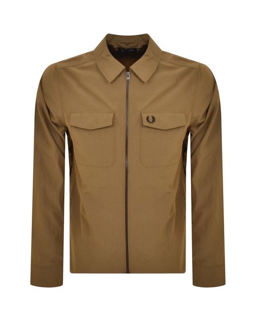 Fred Perry Green Zip Overshirt for men