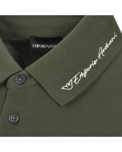 Armani Green Emporio Short Sleeved Polo T Shirt for men