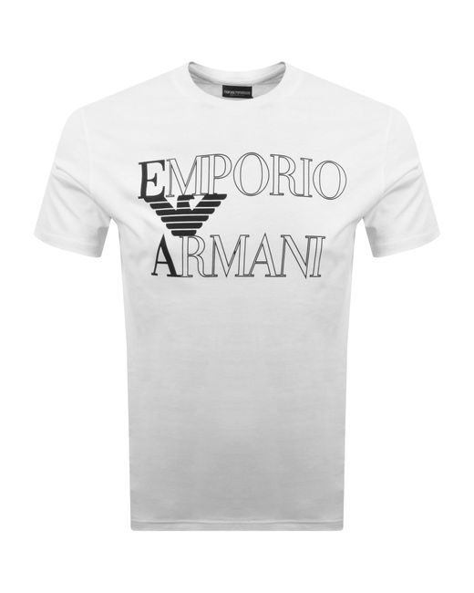 Armani Gray Emporio Logo T Shirt for men