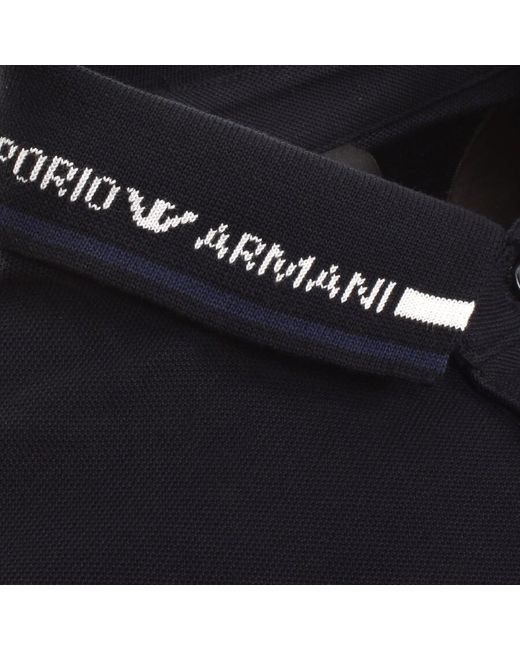 Armani Black Emporio Logo Polo T Shirt for men