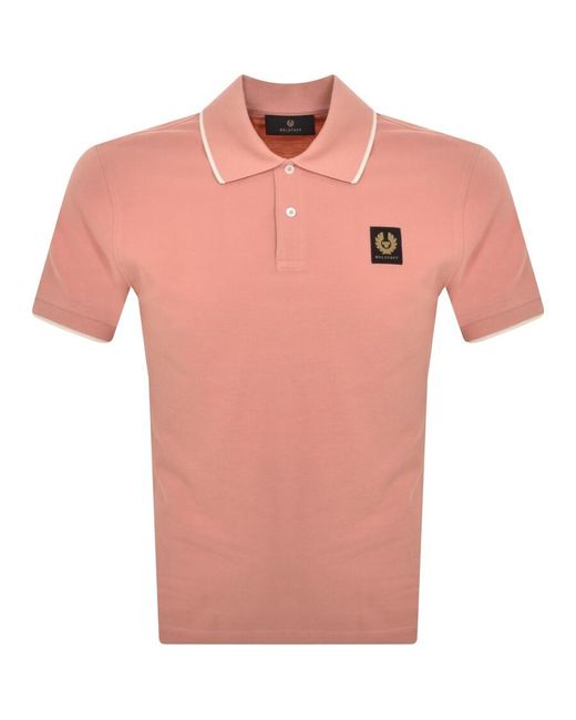 Belstaff Pink Tipped Polo T Shirt for men