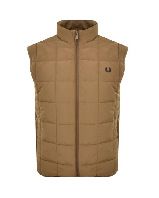 Fred Perry Brown Insulated Gilet for men
