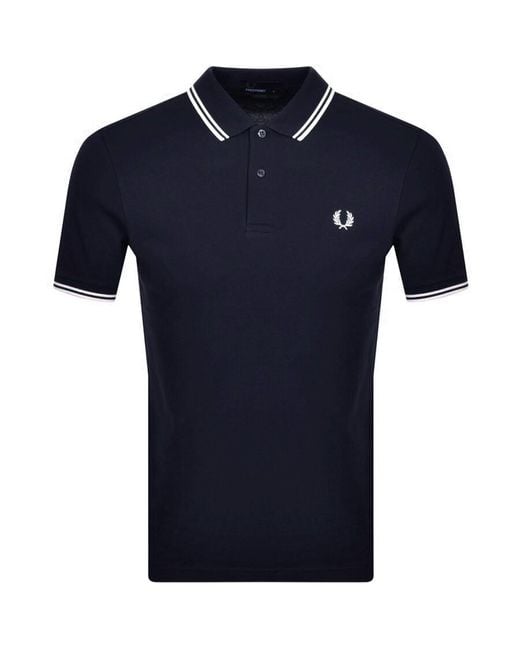 Fred Perry Blue Twin Tipped Polo T Shirt for men