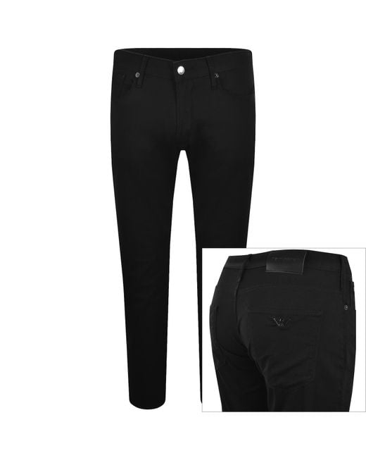 Armani Black Emporio J06 Slim Fit Trousers for men