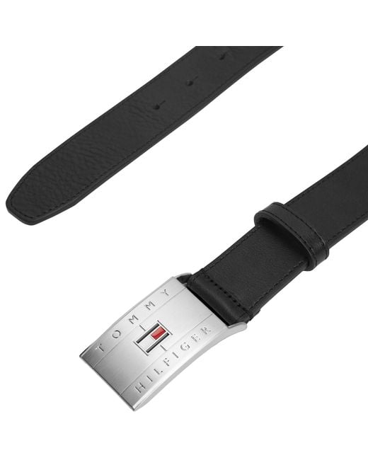 Tommy Hilfiger Gray Flag Plaque Belt for men