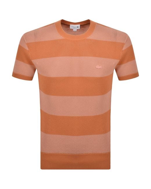 Lacoste Orange Short Sleeve Jumper for men