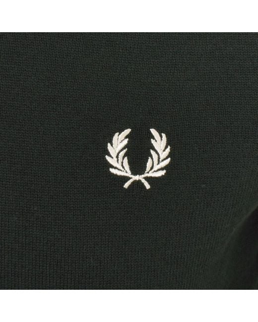 Fred Perry Black Classic Crew Neck Knit Jumper for men