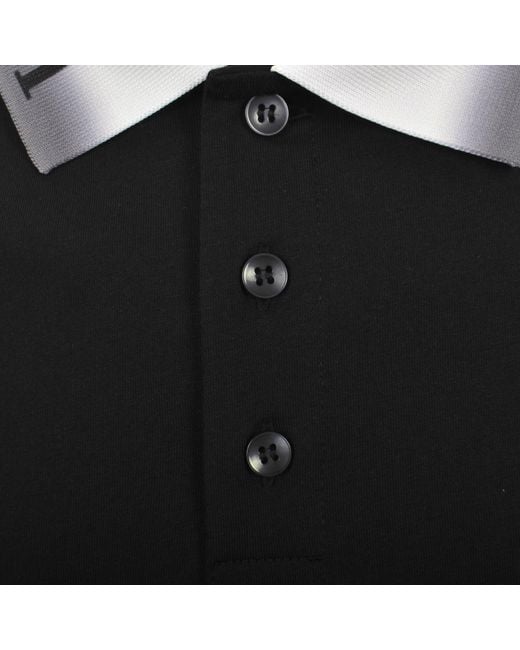 Armani Black Emporio Ombre Collar Polo T Shirt for men