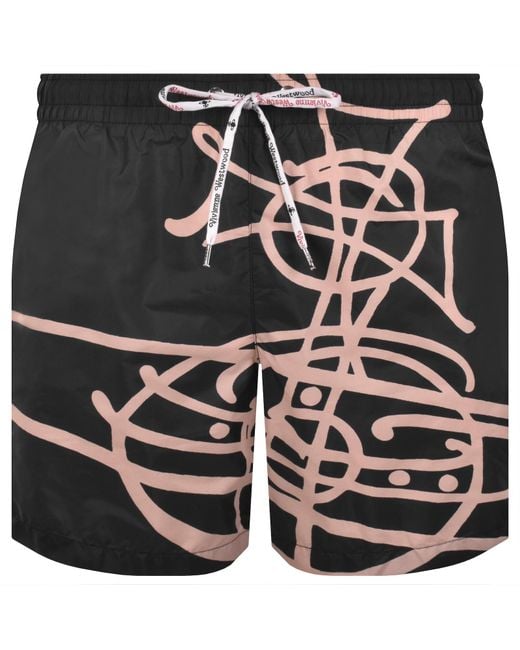 Vivienne Westwood Black Orb Swim Shorts for men