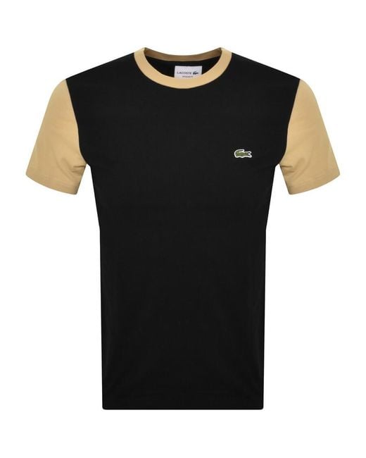 Lacoste Black Colour Block T Shirt for men