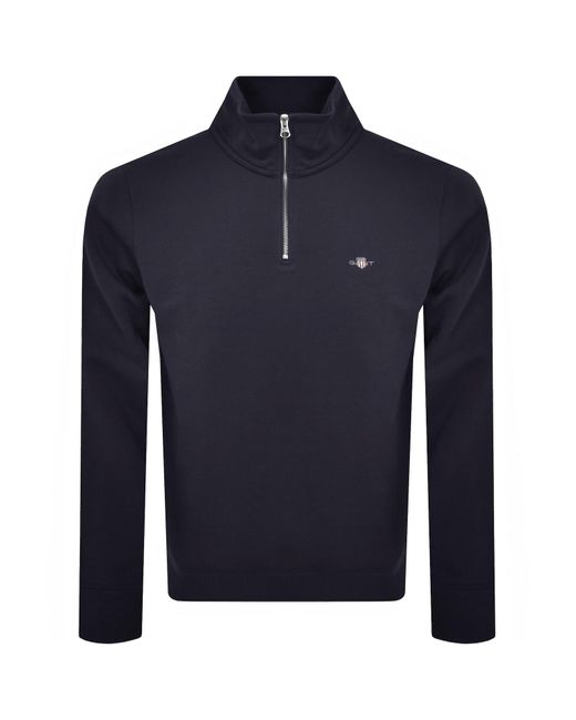 Gant Blue Shield Reg Shield Half Zip Sweatshirt for men