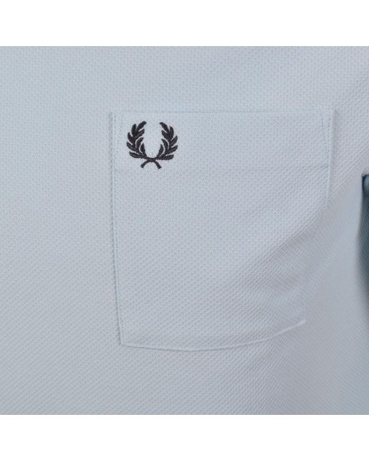 Fred Perry Blue Pocket Detail Pique T Shirt for men