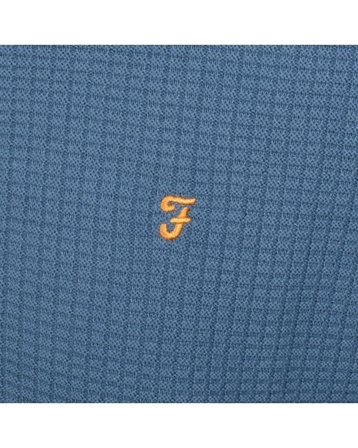 Farah Blue Farah Thornley Knitted Polo Shirt for men