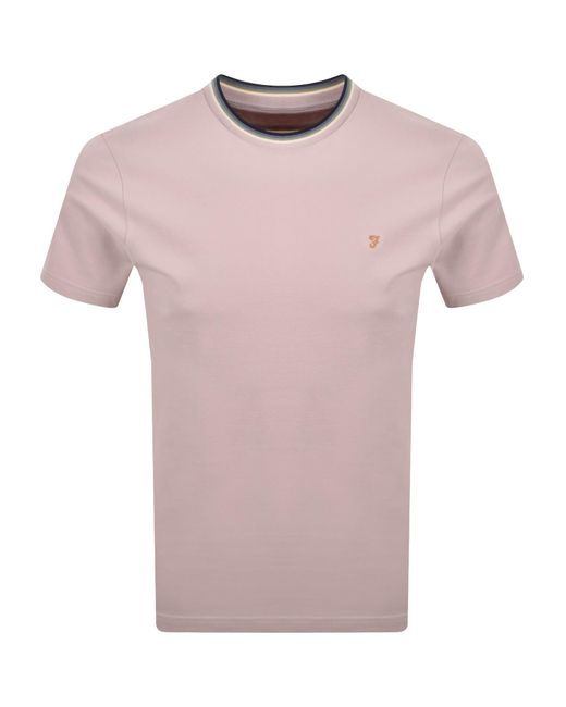 Farah Pink Farah Elton T Shirt Flora for men