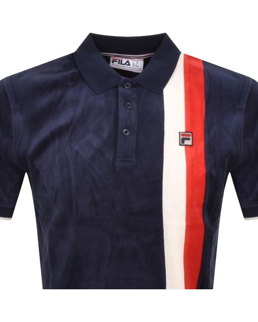 Fila Terra Velour Polo T Shirt in Blue for Men Lyst