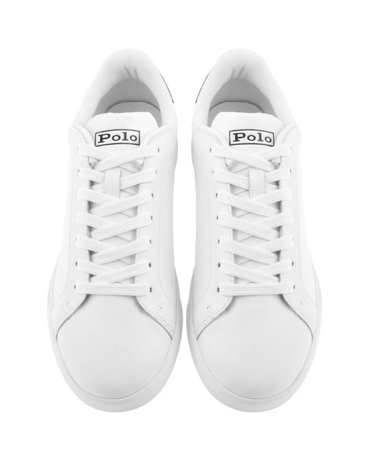 Ralph Lauren White Heritage Court Trainers for men