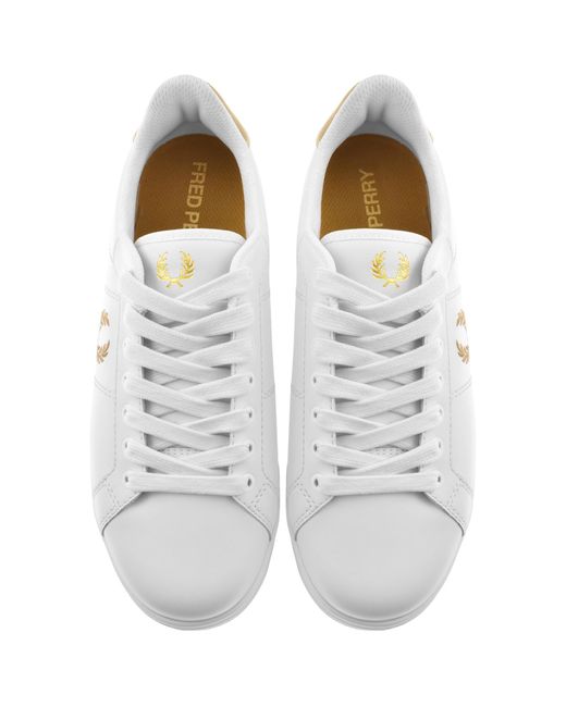 Fred Perry White B722 Leather Trainers for men