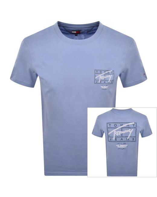 Tommy Hilfiger Blue Signature Spray T Shirt for men