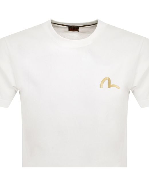 Evisu White Logo T Shirt for men