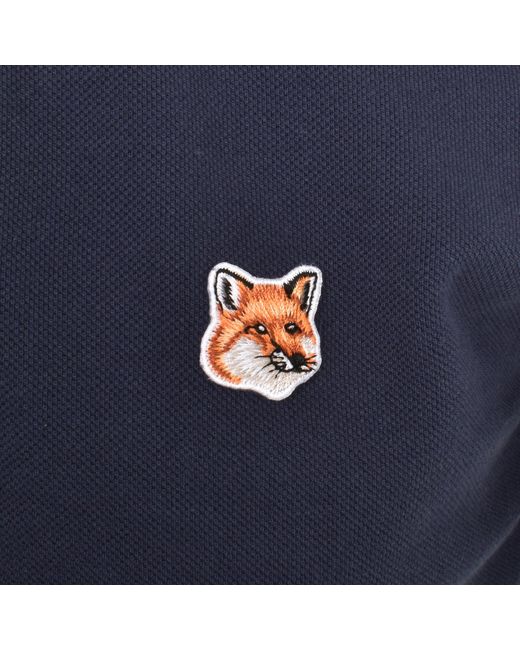 Maison Kitsuné Blue Fox Head Polo T Shirt for men
