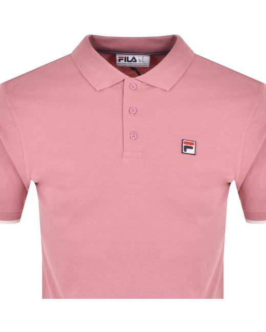Fila Pink Tipped Rib Basic Polo T Shirt for men
