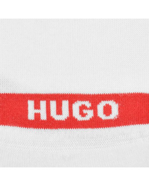 HUGO White 3 Pack Low Cut Socks for men