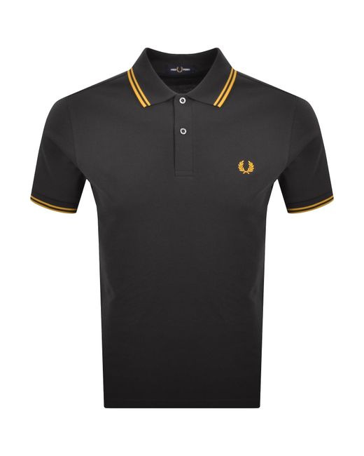 Fred Perry Black Twin Tipped Polo T Shirt for men